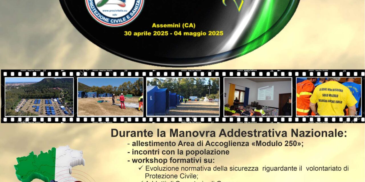 ASSEMINI – MANOVRA ADDESTRATIVA MULTIDISCIPLINARE NAZIONALE DI PROTEZIONE CIVILE