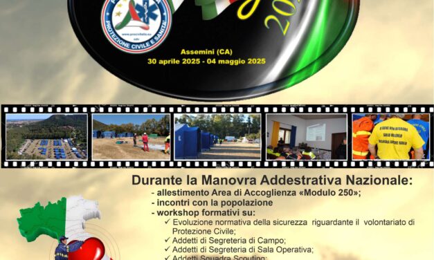 ASSEMINI – MANOVRA ADDESTRATIVA MULTIDISCIPLINARE NAZIONALE DI PROTEZIONE CIVILE