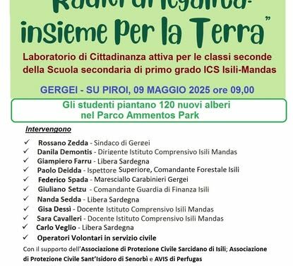 GERGEI/SU PIROI – RADICI DI LEGALITA’: INSIEME PER LA TERRA. Laboratorio di cittadinanza attiva