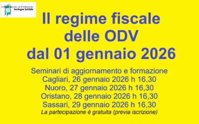 Il nuovo regime fiscale delle ODV – Seminari di aggiornamento e formazione
